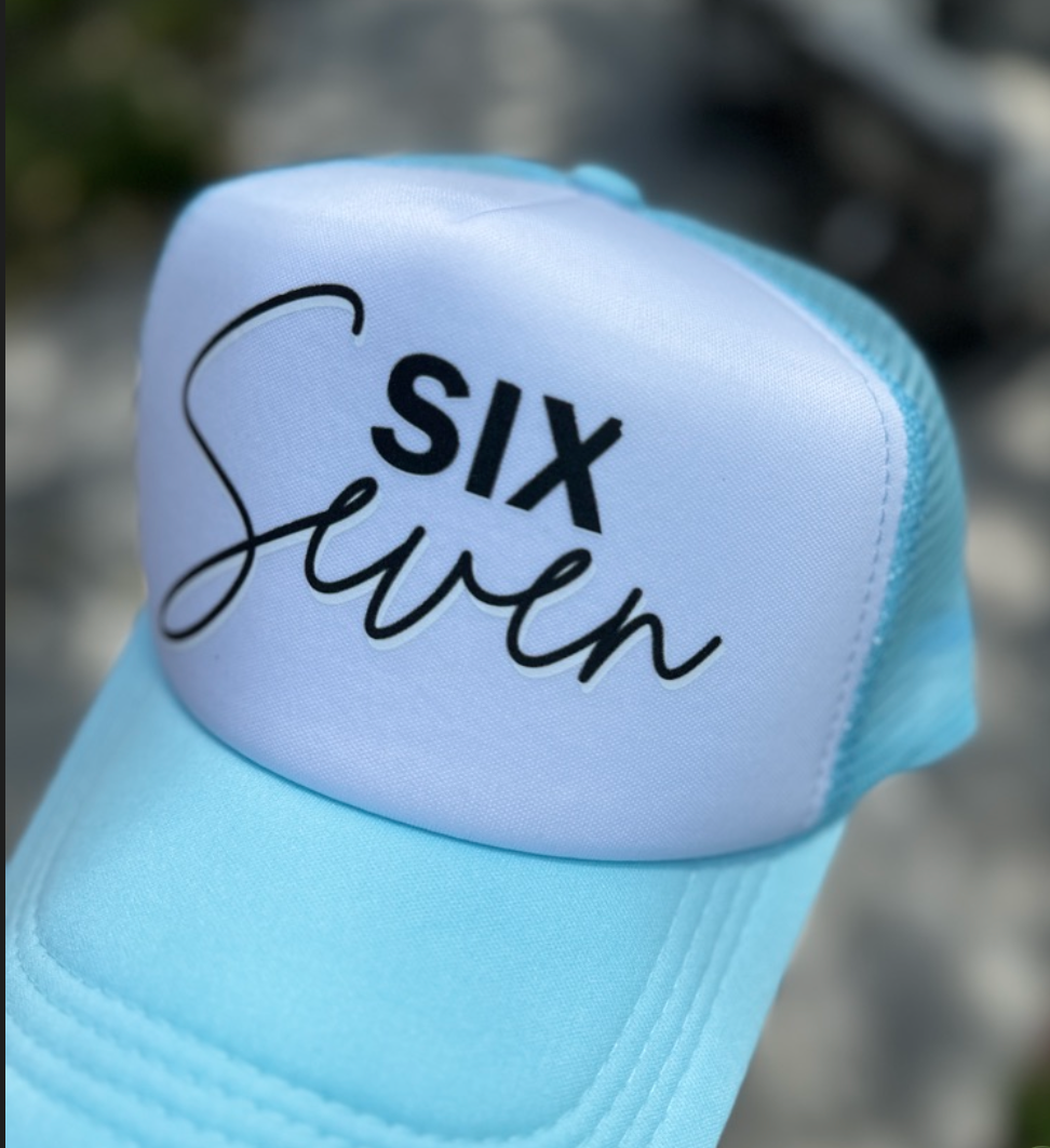 Six Seven - 6 7 Trucker or Canvas Hat - Multiple Colors To Pick From