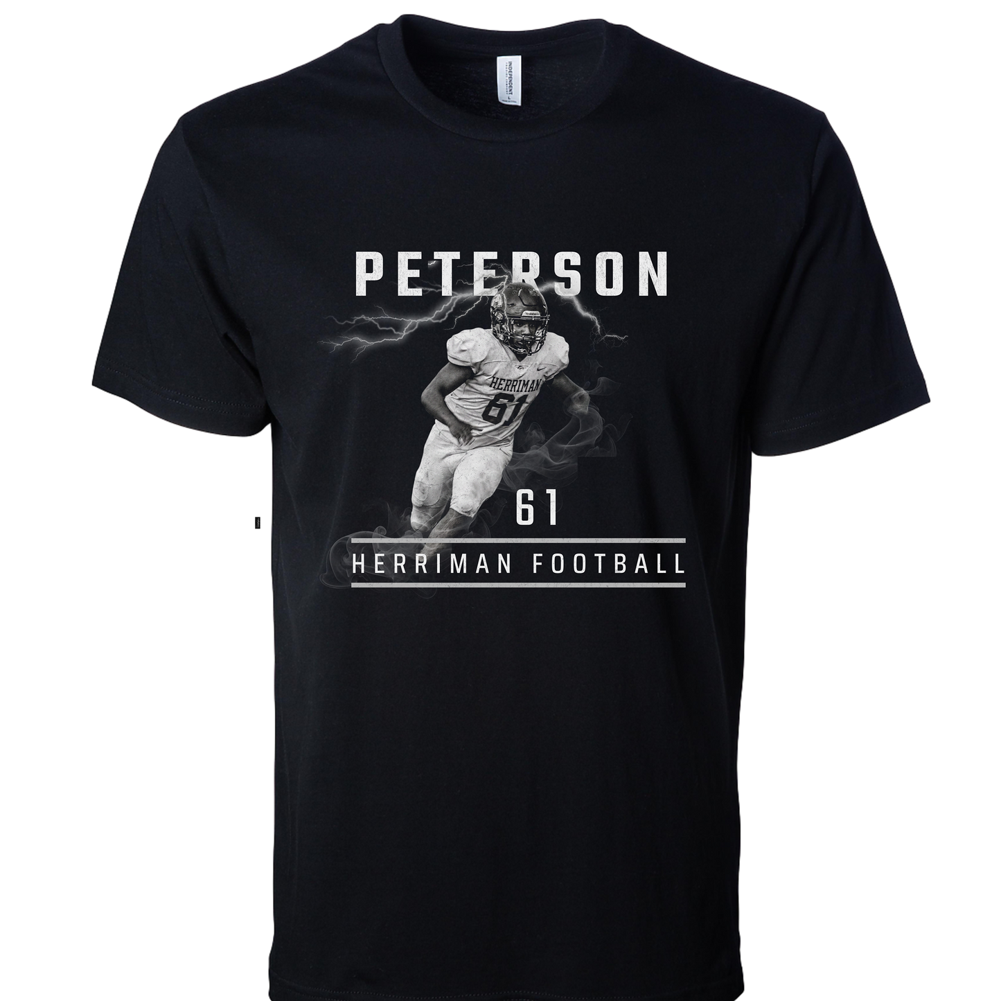 Herriman High School Custom Football T-Shirt Black & White Image