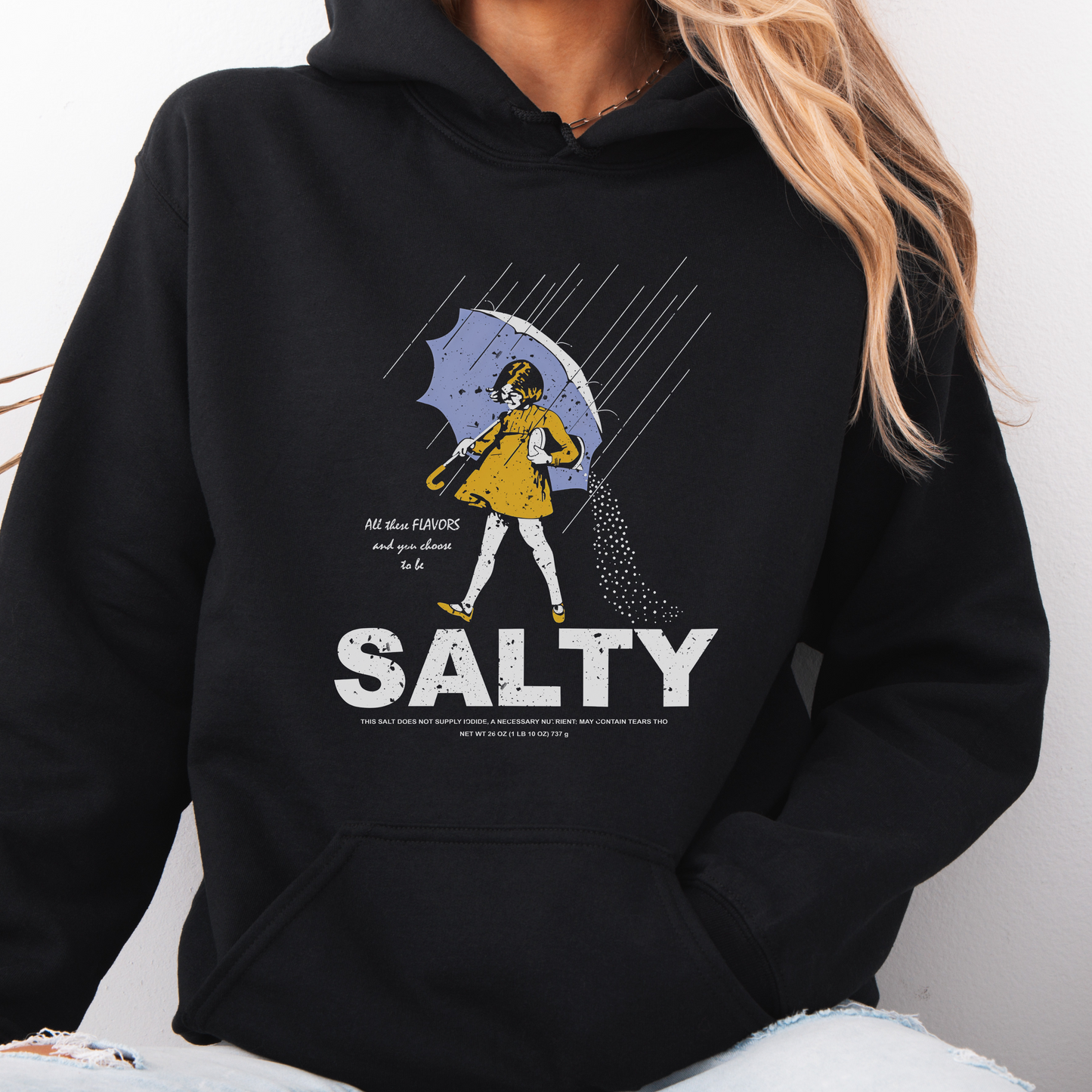Salty - Black Crewneck or Hoodie