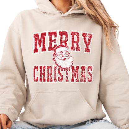 Merry Christmas Hoodie in Vintage Print