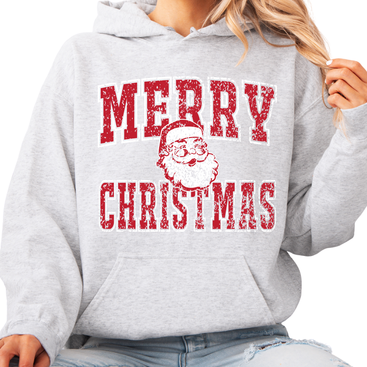 Merry Christmas Hoodie in Vintage Print