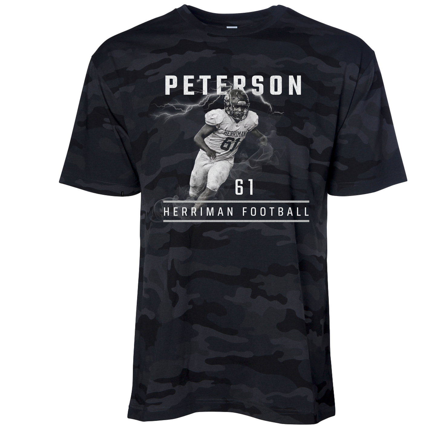 Herriman High School Custom Football T-Shirt Black & White Image
