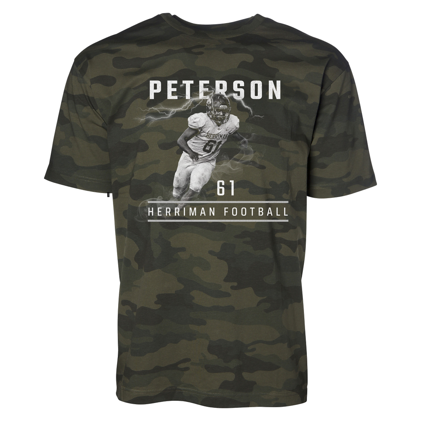 Herriman High School Custom Football T-Shirt Black & White Image