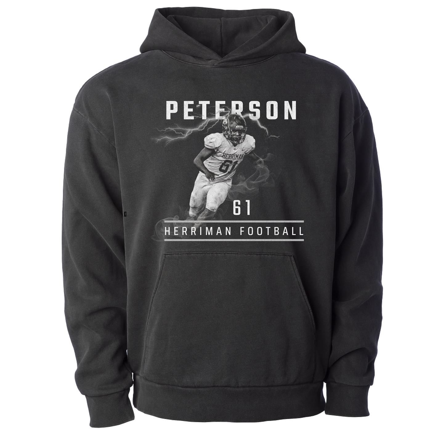 Herriman High School Custom Football Hoodie & Crewneck Black & White Image