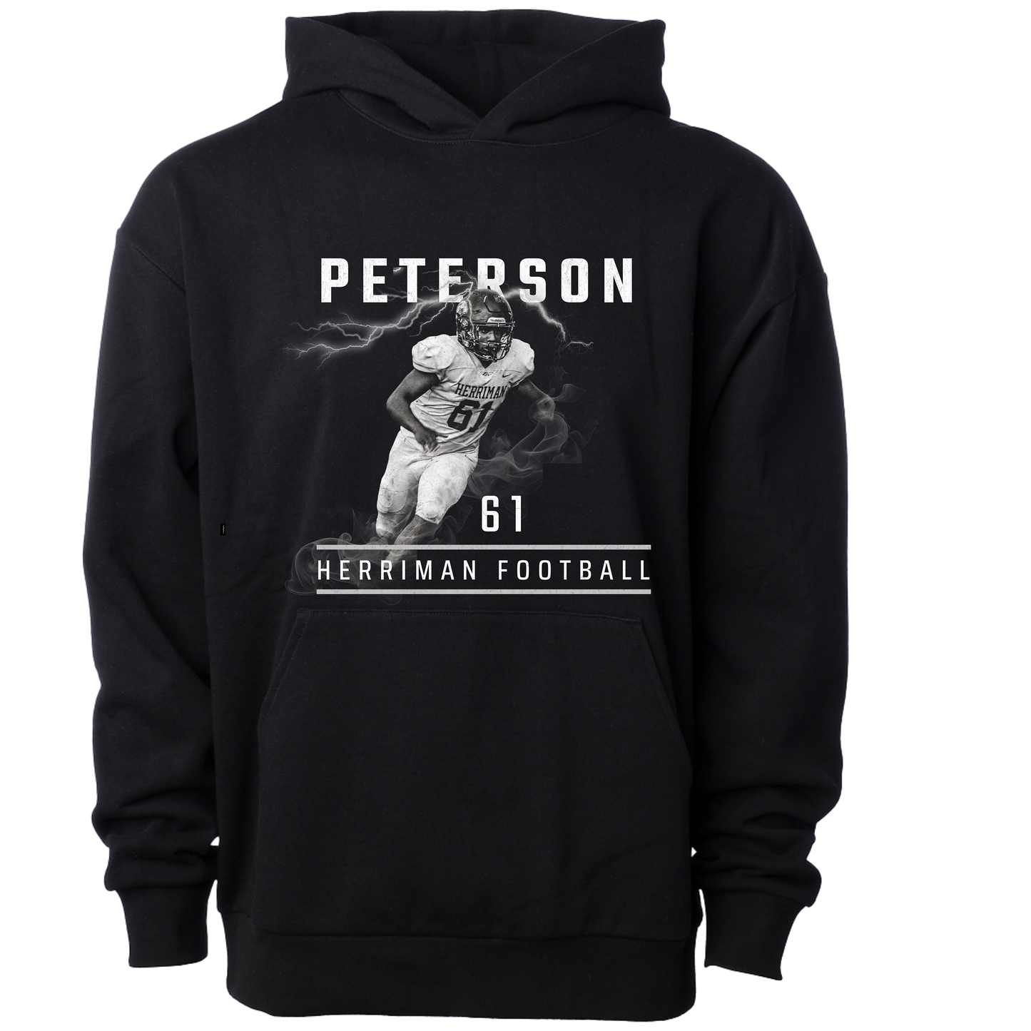 Herriman High School Custom Football Hoodie & Crewneck Black & White Image