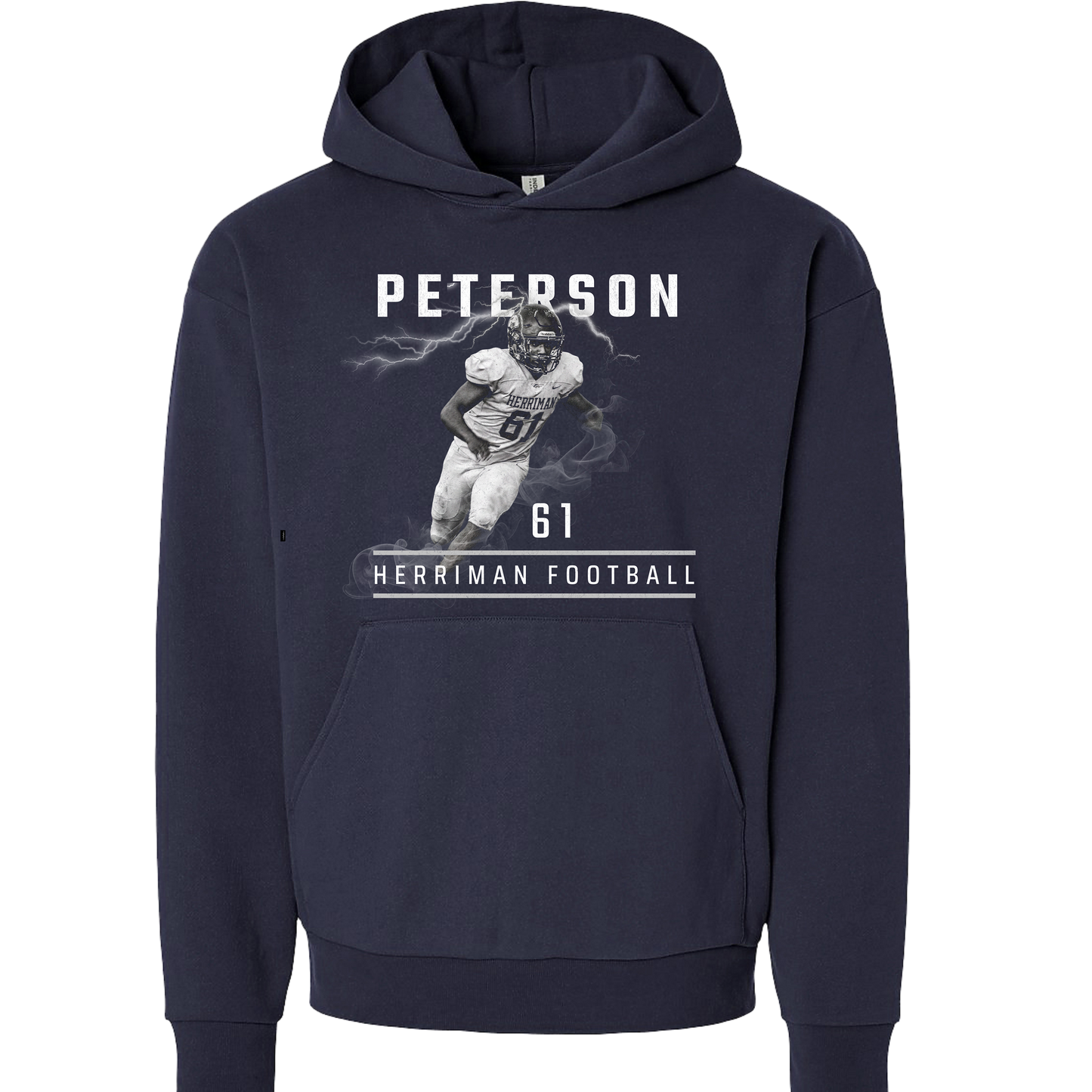 Herriman High School Custom Football Hoodie & Crewneck Black & White Image
