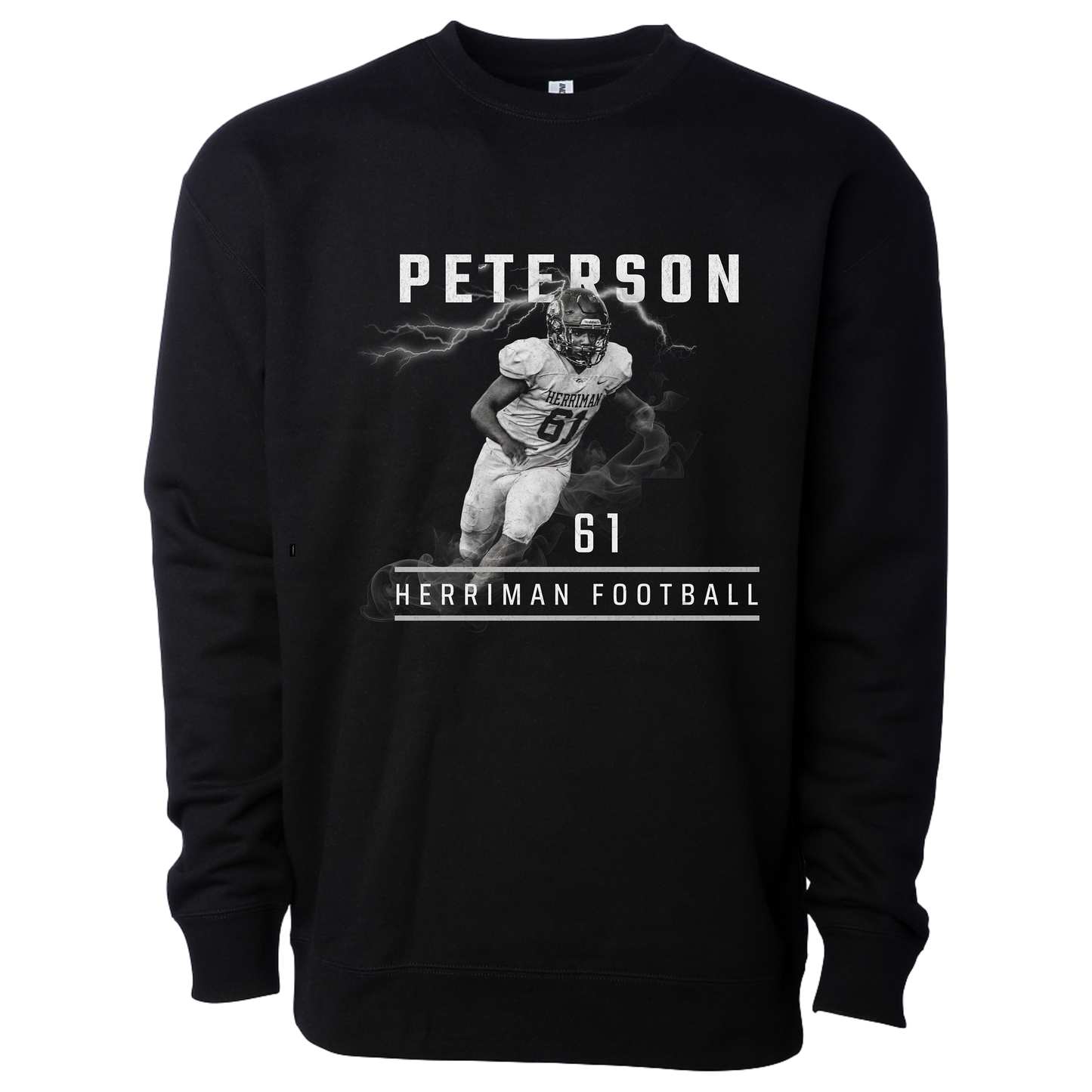 Herriman High School Custom Football Hoodie & Crewneck Black & White Image