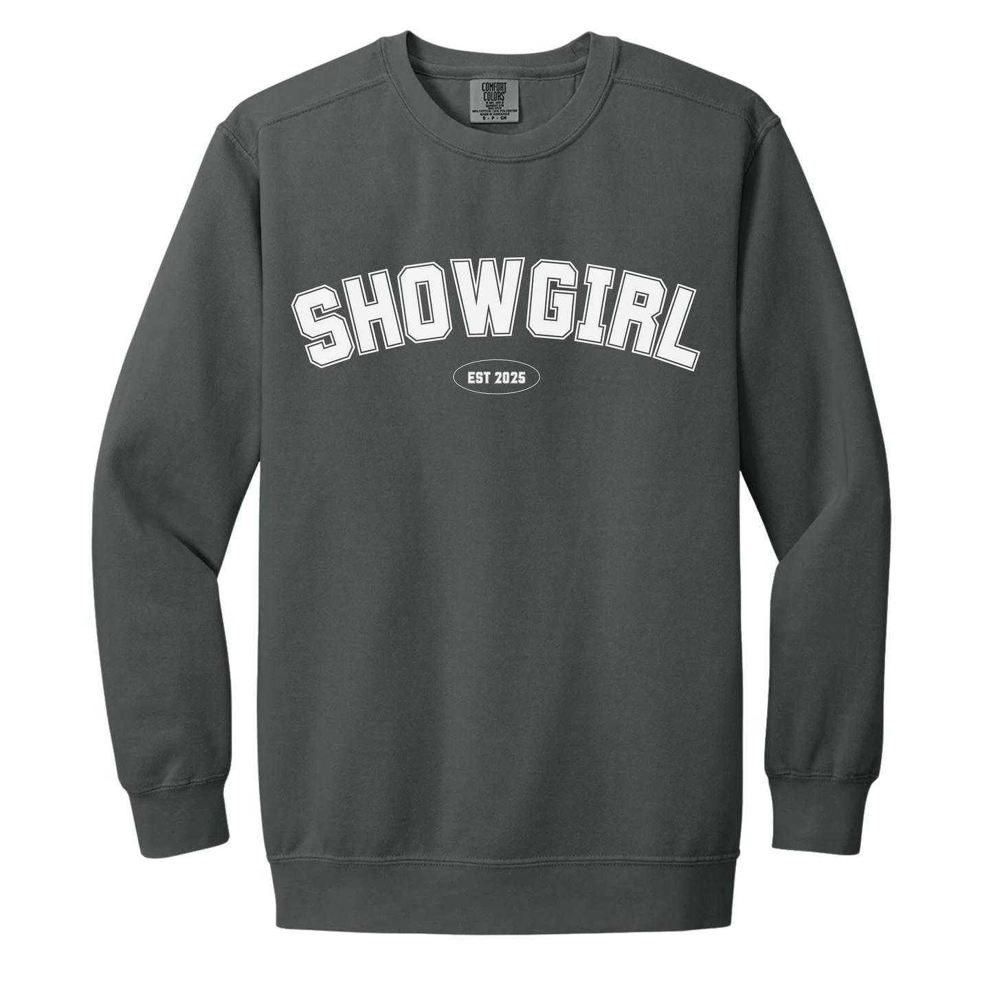 Showgirl Crewneck -  Pepper Comfort Colors Crewneck - White Varsity