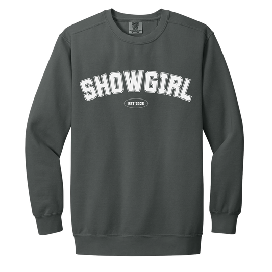 Showgirl Crewneck -  Pepper Comfort Colors Crewneck - White Varsity