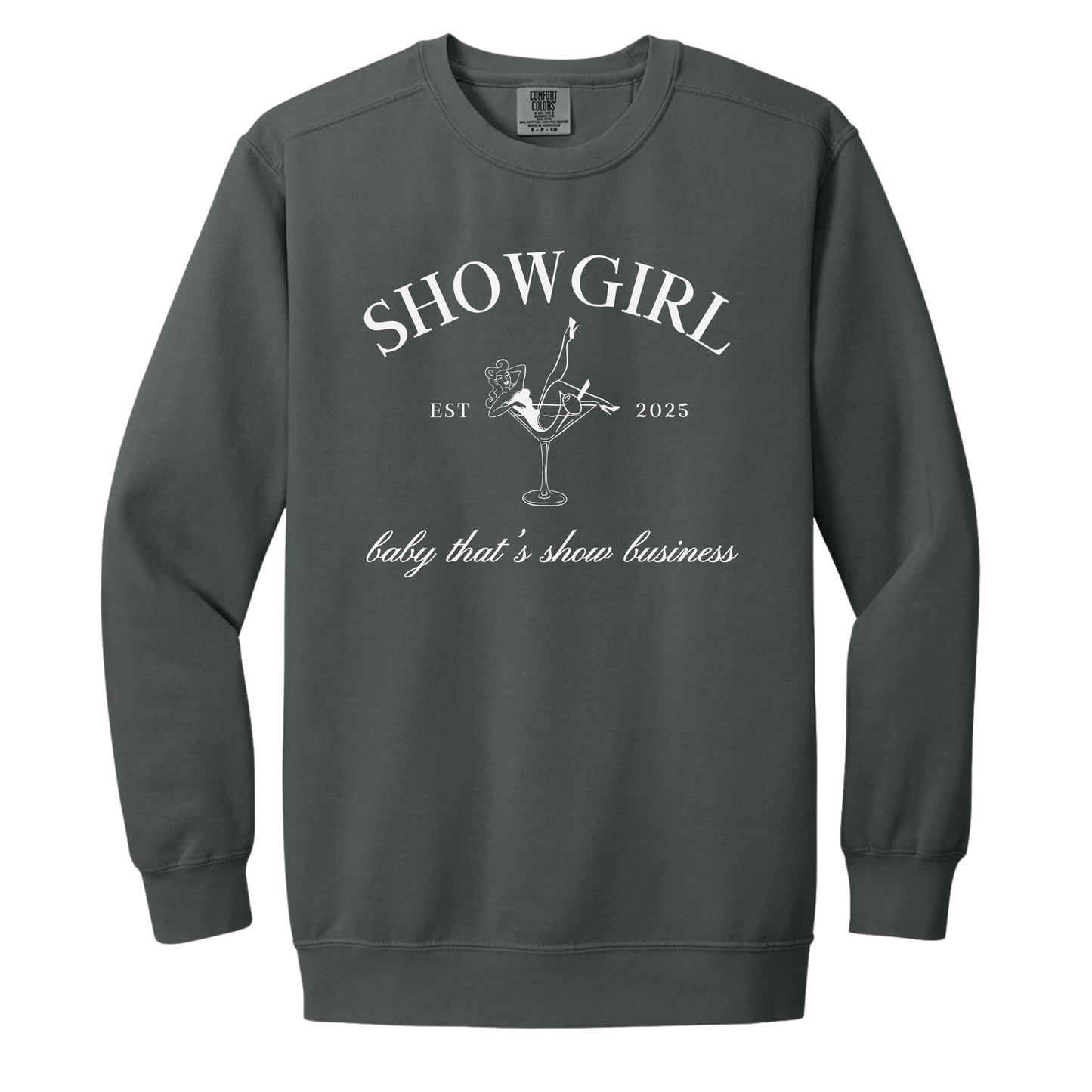 Showgirl Crewneck -  Pepper Comfort Colors Crewneck - White Martini