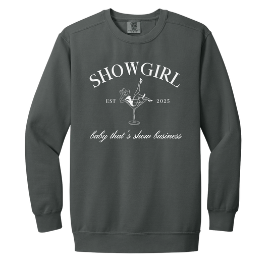 Showgirl Crewneck -  Pepper Comfort Colors Crewneck - White Martini