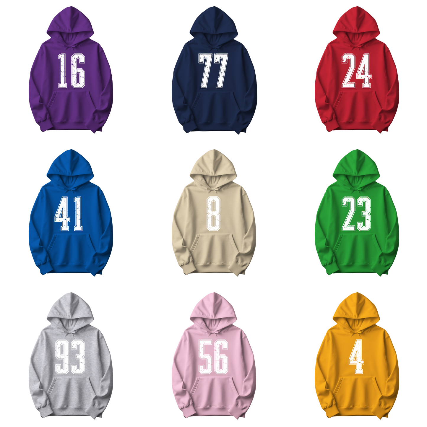 Varsity Custom Number Sweatshirt Hoodie: Personalized Game Day
