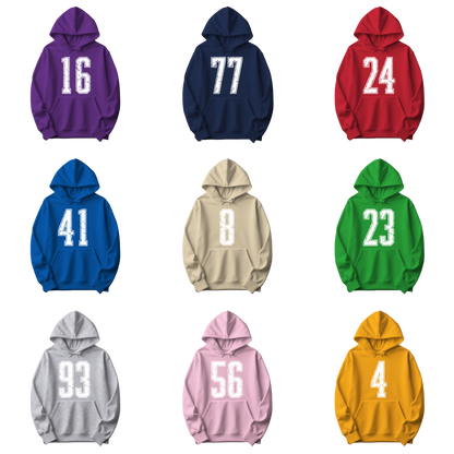 Varsity Custom Number Sweatshirt Hoodie: Personalized Game Day