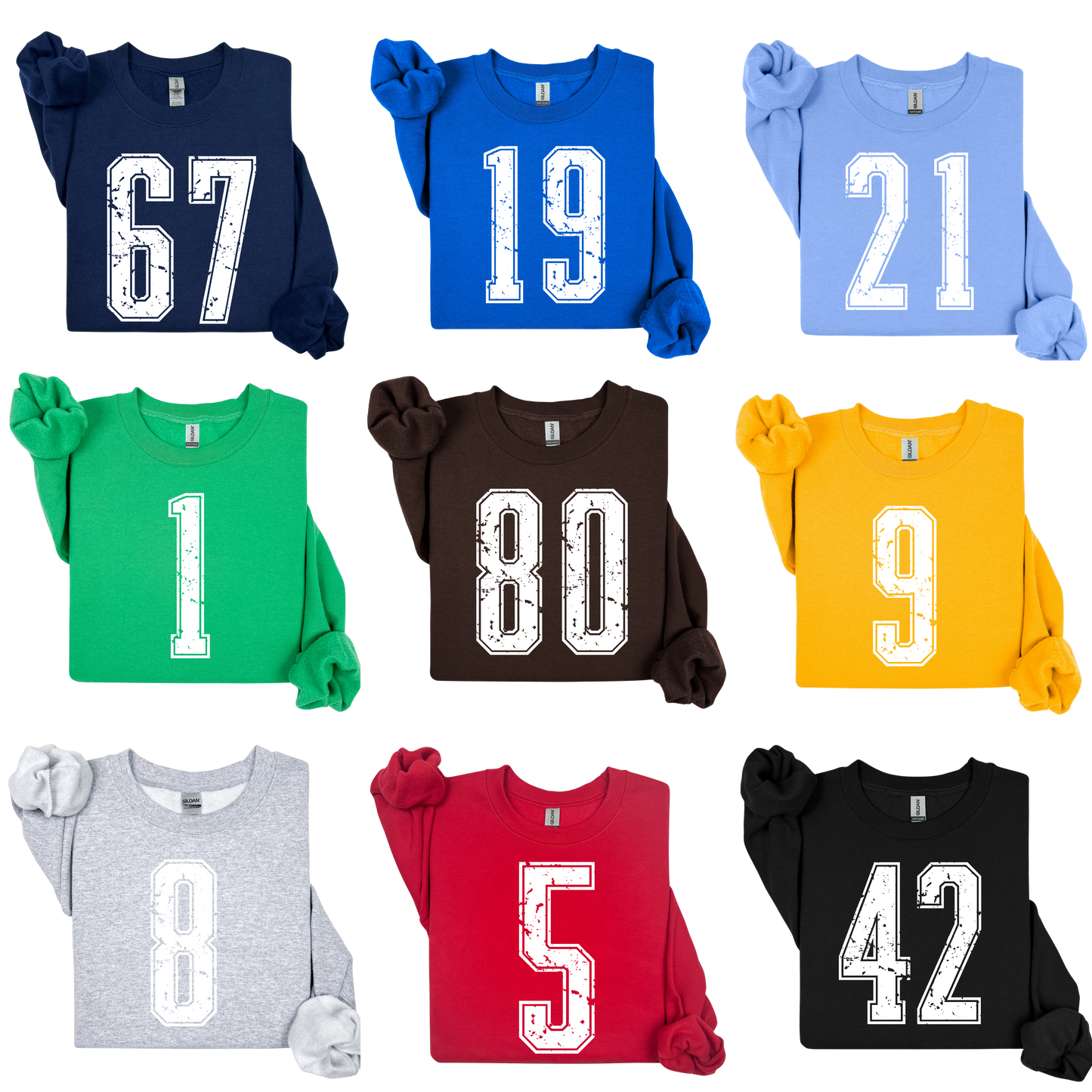 Varsity Custom Number Sweatshirt Crewneck: Personalized Game Day