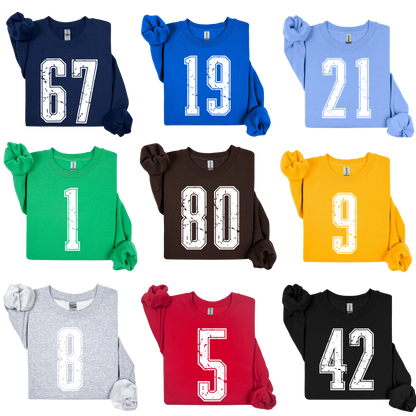 Varsity Custom Number Sweatshirt Crewneck: Personalized Game Day